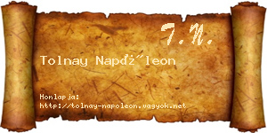 Tolnay Napóleon névjegykártya